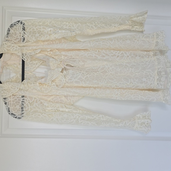 🍋For Love and Lemons Tulip White Lace Mini Dress w/Matching Bra - XL - Picture 6 of 16
